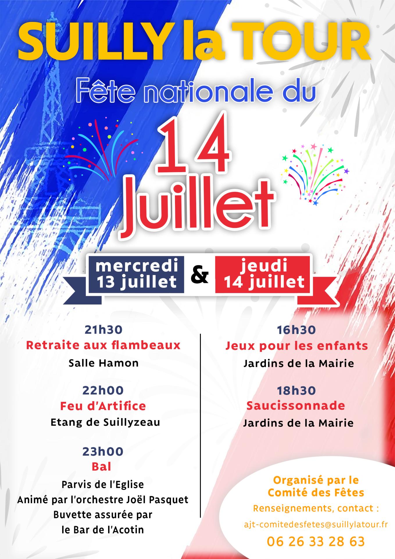 Fête Nationale 14 juillet AJT Suilly la Tour